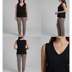 NWT Bubblelime Tank Top Womens XL Black Soft Quick-Dry UPF 50+ V-Neck Workout